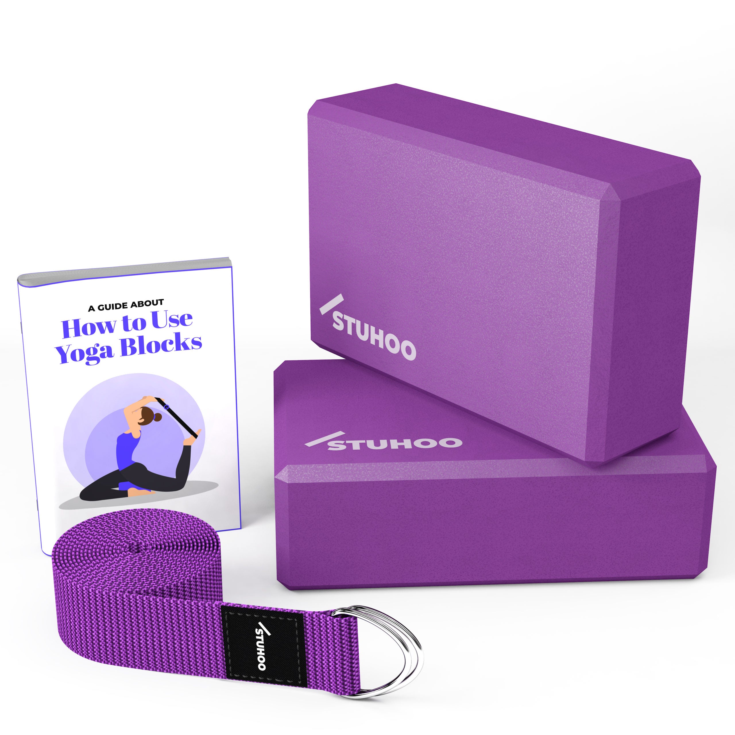 STUHOO Yoga Block & Strap Set
